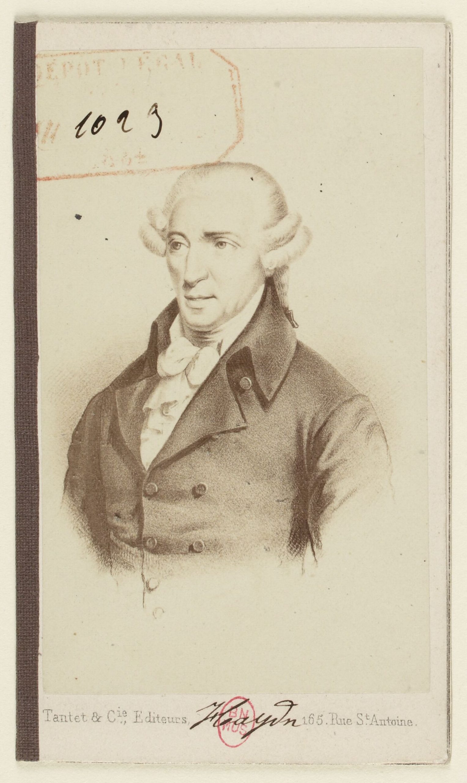 Joseph Haydn en un grabado de Alexandre Chaponnier a partir de Thomas Hardy
