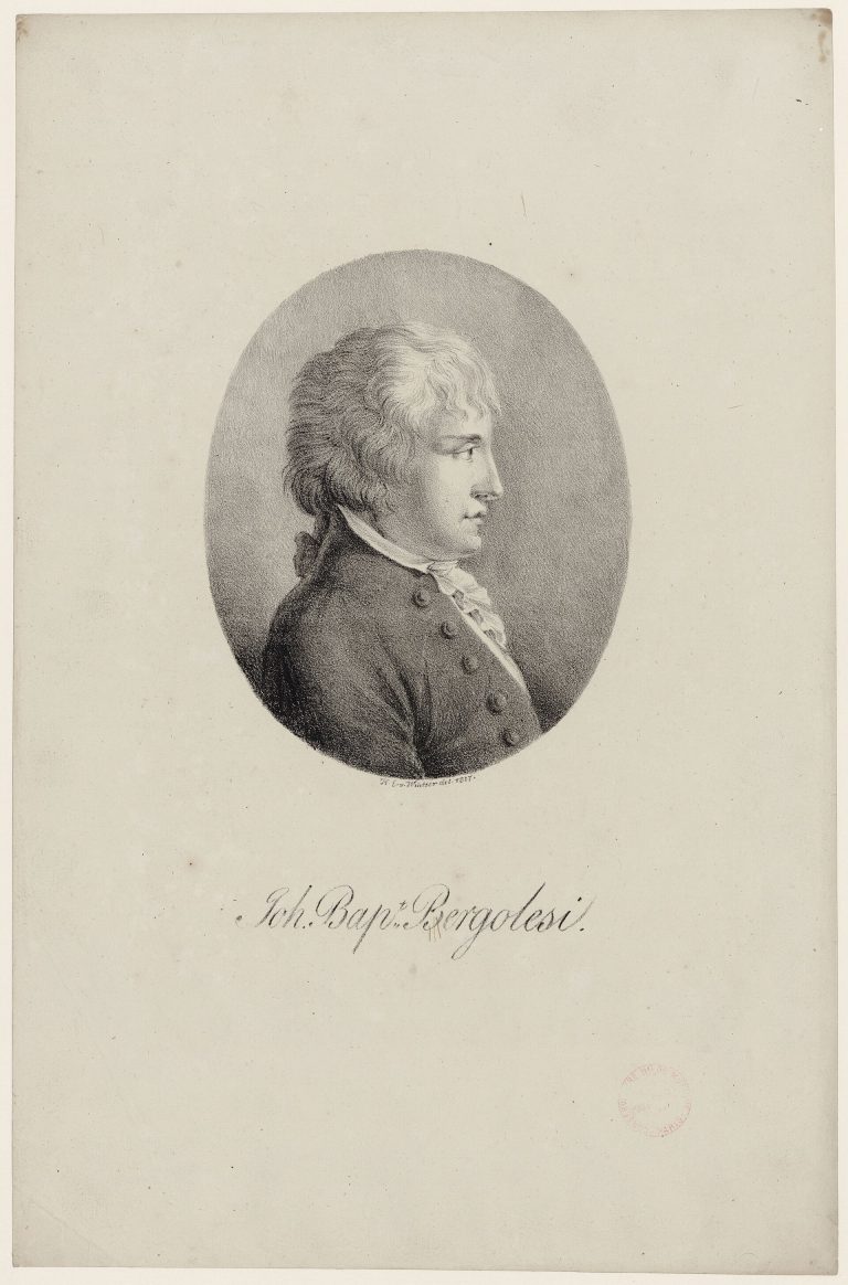 Giovanni Battista Pergolesi in un’incisione ottocentesca