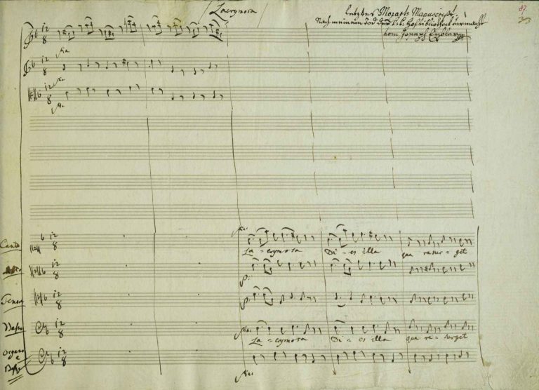 L’ultima pagina del manoscritto del Requiem