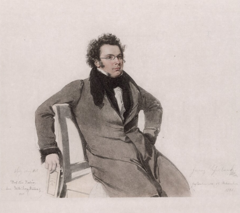 Franz Schubert in a watercolour by Wilhelm August Rieder